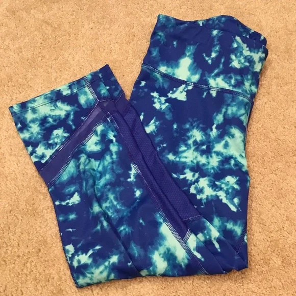 Xersion Blue Marble Cropped Leggings - Picture 1 of 9